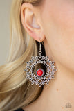 Paparazzi "Wreathed in Whimsicality" Red Earrings Paparazzi Jewelry