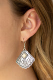 Paparazzi VINTAGE VAULT "Mountain Mesa" White Earrings Paparazzi Jewelry