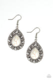 Paparazzi "Stone Story" White Teardrop Stone Silver Earrings Paparazzi Jewelry