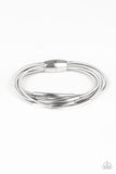 Paparazzi "City Stretch" Silver Stretchy Spring Like Bracelet Paparazzi Jewelry