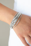 Paparazzi "City Stretch" Silver Stretchy Spring Like Bracelet Paparazzi Jewelry