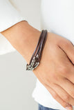 Paparazzi "Lay Low" Brown Bracelet Paparazzi Jewelry