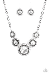 Paparazzi "Global Glamour" White Necklace & Earring Set Paparazzi Jewelry