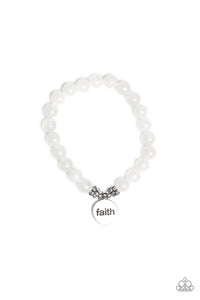 Paparazzi "FAITH It, Till You Make It" White Bracelet Paparazzi Jewelry