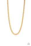 Paparazzi "Big Talker" Gold Men's Urban Unisex Necklace Paparazzi Jewelry