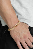 Paparazzi "Hurrah" Gold Urban Mens Bracelet Unisex Paparazzi Jewelry