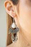 Paparazzi "Vintage Vagabond" White Earrings Paparazzi Jewelry