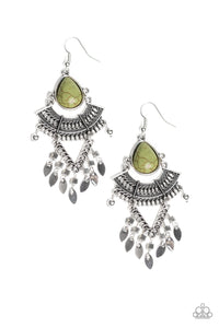 Paparazzi "Vintage Vagabond" Green Earrings Paparazzi Jewelry