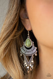 Paparazzi "Vintage Vagabond" Green Earrings Paparazzi Jewelry