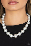 Paparazzi "Uptown Heiress" Silver Necklace & Earring Set Paparazzi Jewelry