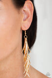 Paparazzi "Tasseled Talons" Gold Bar Fringe Earrings Paparazzi Jewelry