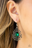 Paparazzi "Regal Razzle" Green Earrings Paparazzi Jewelry