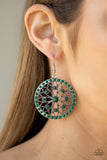 Paparazzi "Merry Mandalas" Green Earrings Paparazzi Jewelry