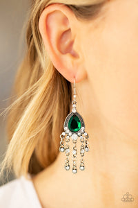 Paparazzi VINTAGE VAULT "Bling Bliss" Green Earrings Paparazzi Jewelry