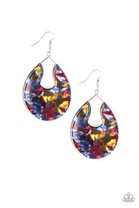 Paparazzi “Pool Hopper” Multi HOT SELLOUT Color Silver Faux Marble Acrylic Earrings Paparazzi Jewelry