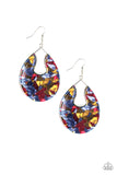 Paparazzi “Pool Hopper” Multi HOT SELLOUT Color Silver Faux Marble Acrylic Earrings Paparazzi Jewelry