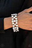 Paparazzi "Diamonds and Debutantes" FASHION FIX White Bracelet Paparazzi Jewelry