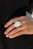 Paparazzi "Dining on Dazzle" FASHION FIX White Ring Paparazzi Jewelry