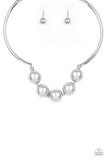 Paparazzi "Welcome To Wall Street" Silver Choker Necklace & Earring Set Paparazzi Jewelry