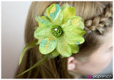 Paparazzi "Flair for the Dramatic" Green Hair Clip Paparazzi Jewelry