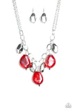 Paparazzi VINTAGE VAULT "Looking Glass Glamorous" Red Necklace & Earring Set Paparazzi Jewelry