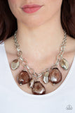 Paparazzi "Looking Glass Glamorous" Brown Necklace & Earring Set Paparazzi Jewelry