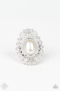 Paparazzi "Radiantly Regal" FASHION FIX  White Ring Paparazzi Jewelry