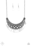 Paparazzi "CHIMEs UP" FASHION FIX Silver Necklace & Earring Set Paparazzi Jewelry