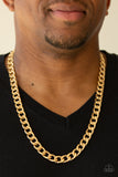 Paparazzi "The Underdog" Gold Mens Necklace Unisex Paparazzi Jewelry