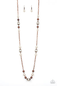 Paparazzi "Wall Street Waltz" Copper Necklace & Earring Set Paparazzi Jewelry