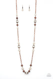 Paparazzi "Wall Street Waltz" Copper Necklace & Earring Set Paparazzi Jewelry