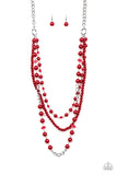 Paparazzi "New York City Chic" Red Necklace & Earring Set Paparazzi Jewelry