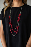 Paparazzi "New York City Chic" Red Necklace & Earring Set Paparazzi Jewelry