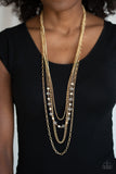 Paparazzi "SoHo Sophistication" Gold Necklace & Earring Set Paparazzi Jewelry