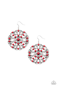 Paparazzi "Rainbow Dew" Red Earrings Paparazzi Jewelry