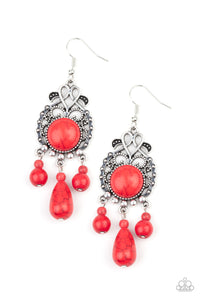 Paparazzi "Stone Bliss" Red Earrings Paparazzi Jewelry