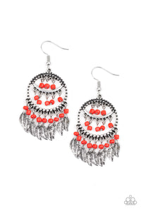 Paparazzi VINTAGE VAULT "Herbal Remedy" Red Earrings Paparazzi Jewelry