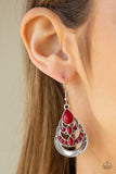 Paparazzi "Boho Brilliance" Red Earrings Paparazzi Jewelry