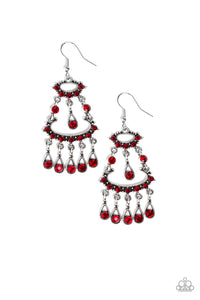 Paparazzi "Chandelier Shimmer" Red Earrings Paparazzi Jewelry