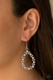 Paparazzi "Pearl Spectacular" Silver Pearl Teardrop Hoop Earrings Paparazzi Jewelry