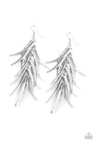 Paparazzi "Tasseled Talons" Silver Bar Fringe Earrings Paparazzi Jewelry