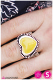 Paparazzi "Wholeheartedly Yours" FASHION FIX Yellow Ring Paparazzi Jewelry