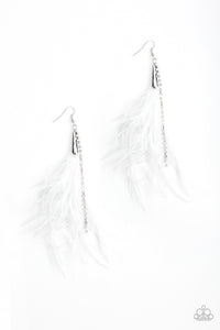 Paparazzi "Showstopping Showgirl" White Earrings Paparazzi Jewelry