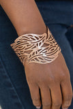 Paparazzi "Leafy Lei" Copper Leafy Pattern Cuff Bracelet Paparazzi Jewelry