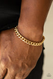 Paparazzi VINTAGE VAULT  "Rulebreaker" Gold Mens Bracelet Paparazzi Jewelry