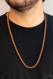 Paparazzi "Go Down Fighting" Copper Mens Necklace Unisex Paparazzi Jewelry