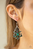 Paparazzi "  Gatsby Glimmer" Green Earrings Paparazzi Jewelry