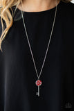 Paparazzi "Key Keepsake" Red Necklace & Earring Set Paparazzi Jewelry