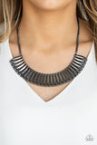 Paparazzi "My Main MANE" Black Necklace & Earring Set Paparazzi Jewelry