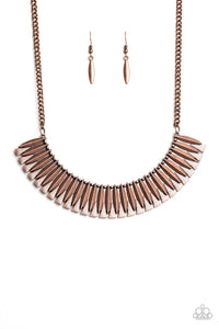 Paparazzi "My Main MANE" Copper Necklace & Earring Set Paparazzi Jewelry